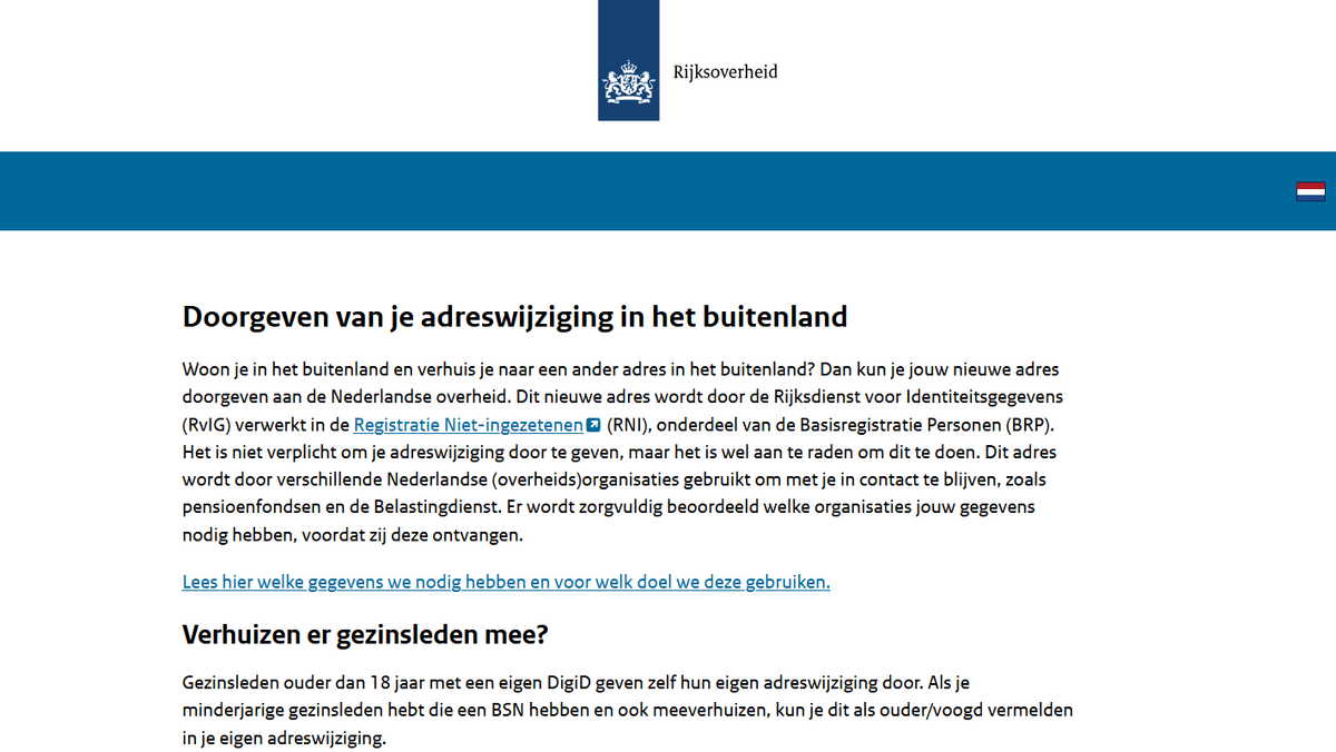 DICTU & RvIG – Online Registration Forms